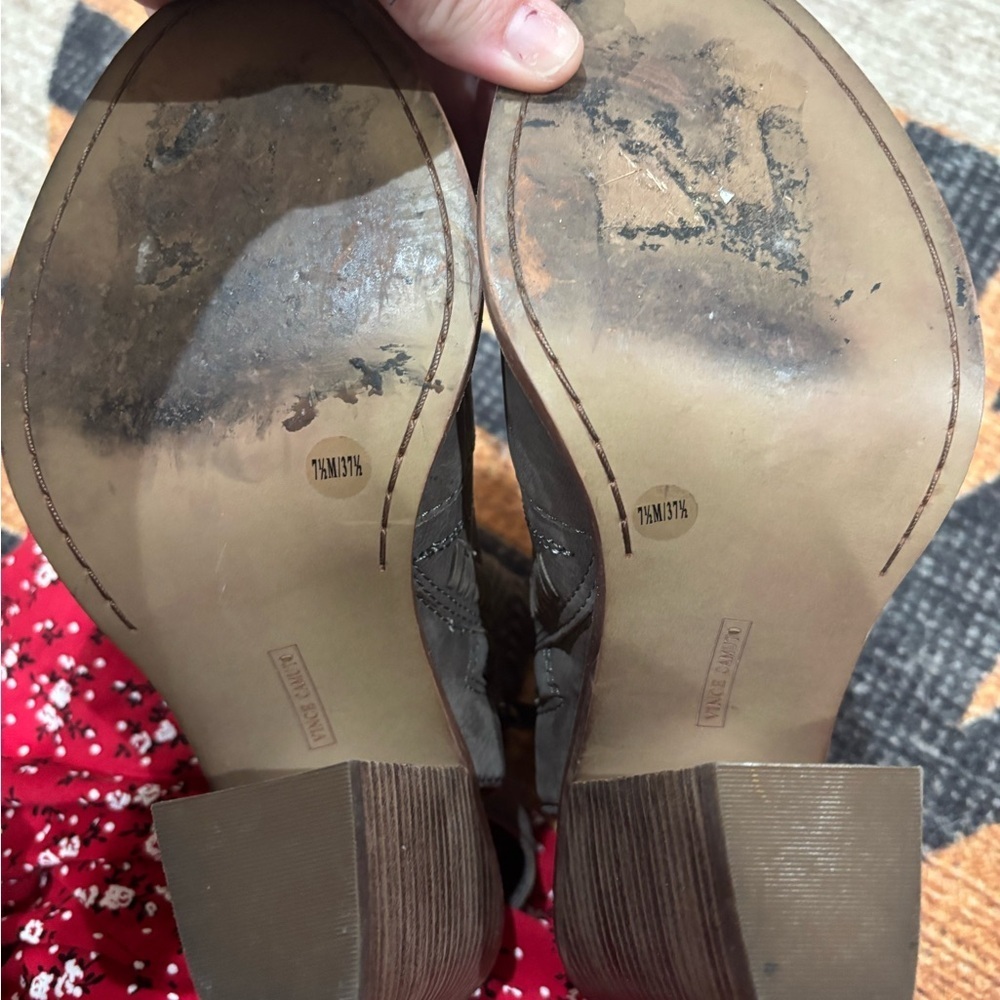 Vince Camuto Olive Peep-Toe Ankle Booties - Picture 4 of 5